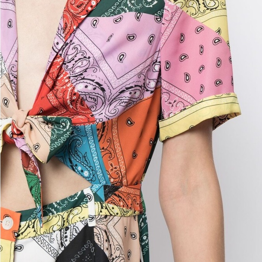 Staud Multicolor Patchwork Dress - image 3